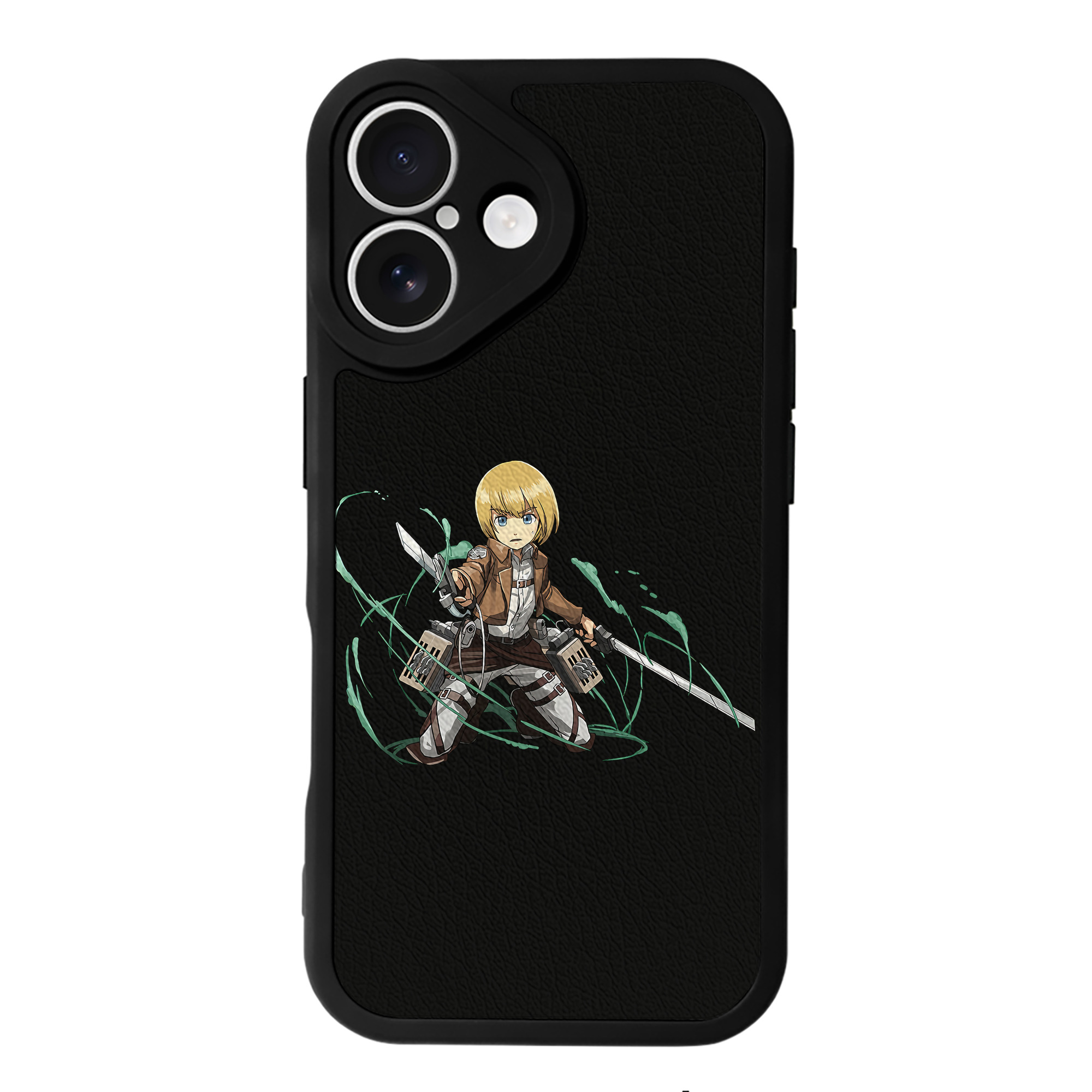 （画像用） 進撃の巨人 アルミン·アルレルト Attack on Titan Armin Arlert 【iPhone 16シリーズ対応】シリコンスマホケース（レザー調） 材質：シリコン